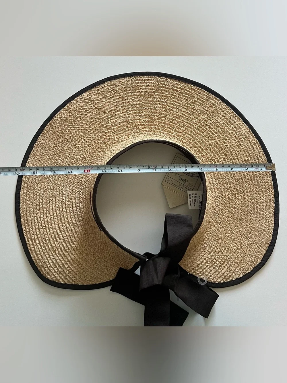 {Catarzi 1910} Brand New Packable Raffia Straw Visor